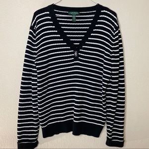 Lauren Ralph Lauren Sweater Size XL Black/White